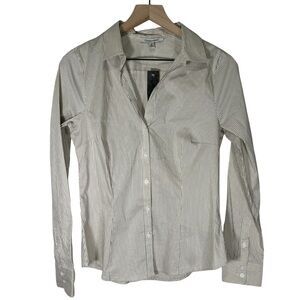 NWT Quintessential Pinstripe Button Down Long Sleeve Shirt Women’s Size Medium